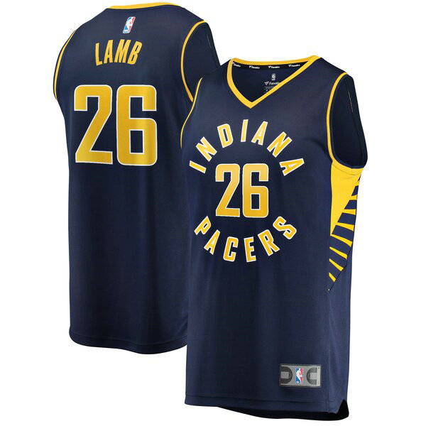 Maillot nba Indiana Pacers Icon Edition Homme Jeremy Lamb 26 Bleu marin